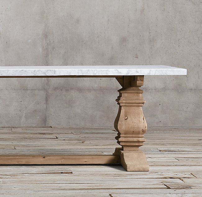 Marble Table Wood Reclaimes Restoration Hardware