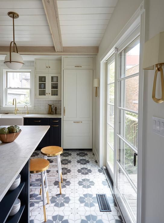 Floors navy kitchen white decor