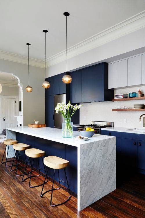 Navy kitchen white