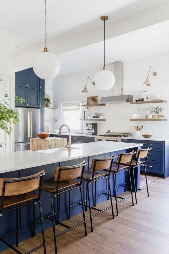 Navy kitchen white