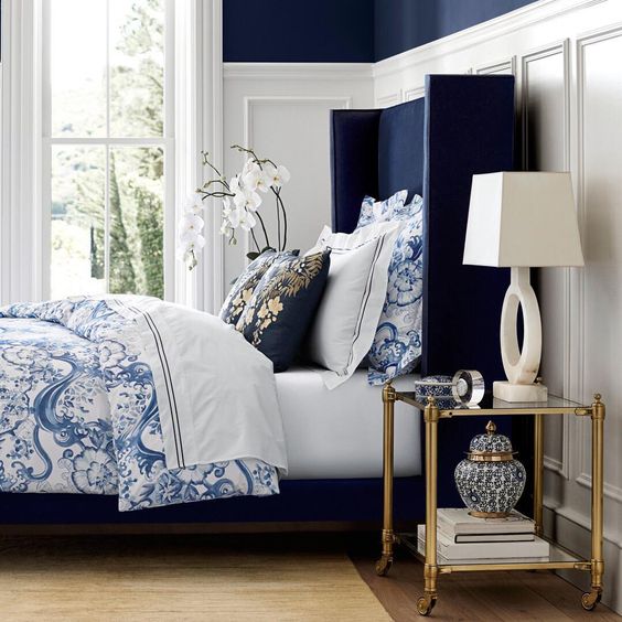 Chambre bleu marine Indigo SW6531 Navy bedroom
